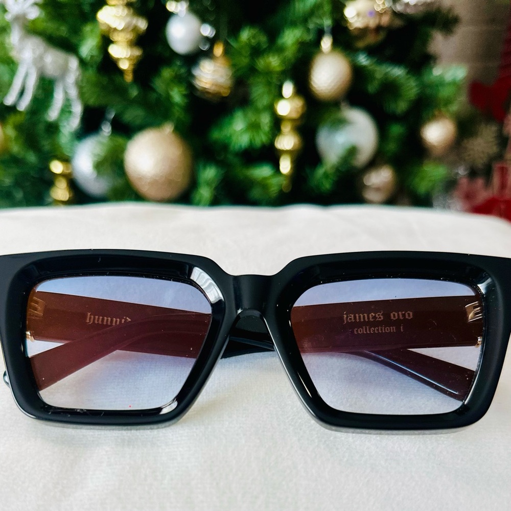 JAMES ORO AMBER HUNNIDS STYLE: AMBER TINT / BLACK FRAME